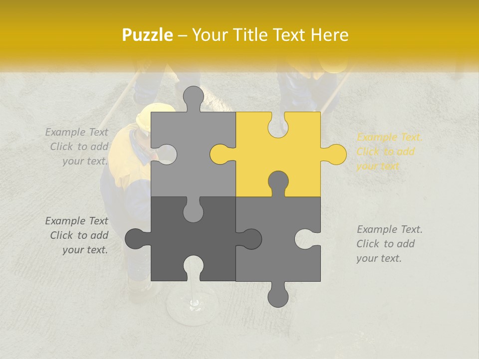 A Group Of Men In Blue And Yellow Work On A Construction Site PowerPoint Template