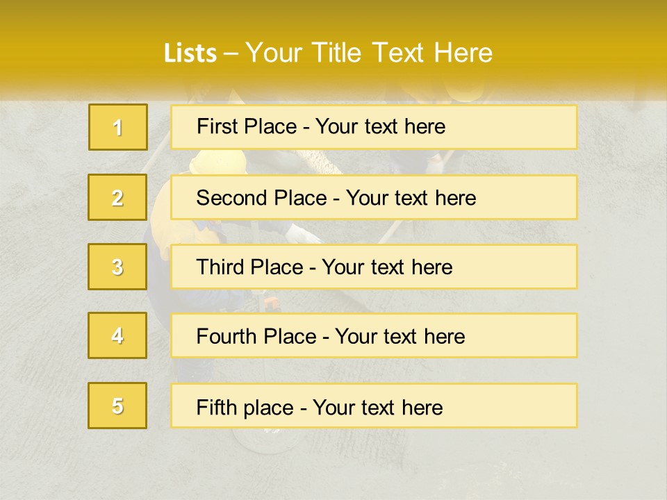 A Group Of Men In Blue And Yellow Work On A Construction Site PowerPoint Template