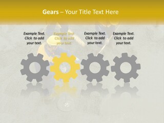 A Group Of Men In Blue And Yellow Work On A Construction Site PowerPoint Template