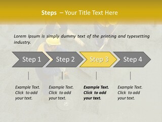 A Group Of Men In Blue And Yellow Work On A Construction Site PowerPoint Template