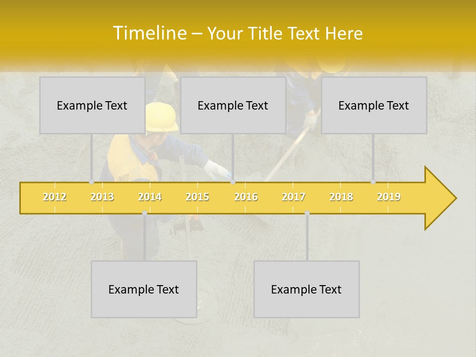 A Group Of Men In Blue And Yellow Work On A Construction Site PowerPoint Template