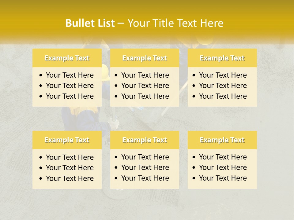 A Group Of Men In Blue And Yellow Work On A Construction Site PowerPoint Template