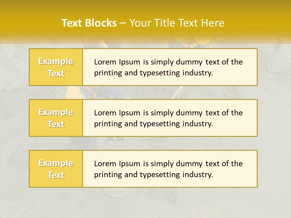 A Group Of Men In Blue And Yellow Work On A Construction Site PowerPoint Template