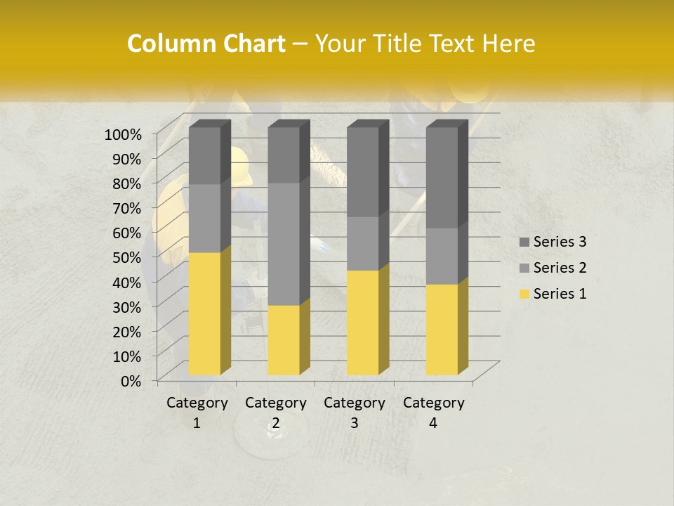 A Group Of Men In Blue And Yellow Work On A Construction Site PowerPoint Template