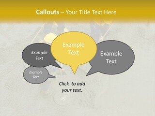 A Group Of Men In Blue And Yellow Work On A Construction Site PowerPoint Template