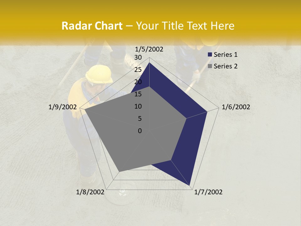 A Group Of Men In Blue And Yellow Work On A Construction Site PowerPoint Template