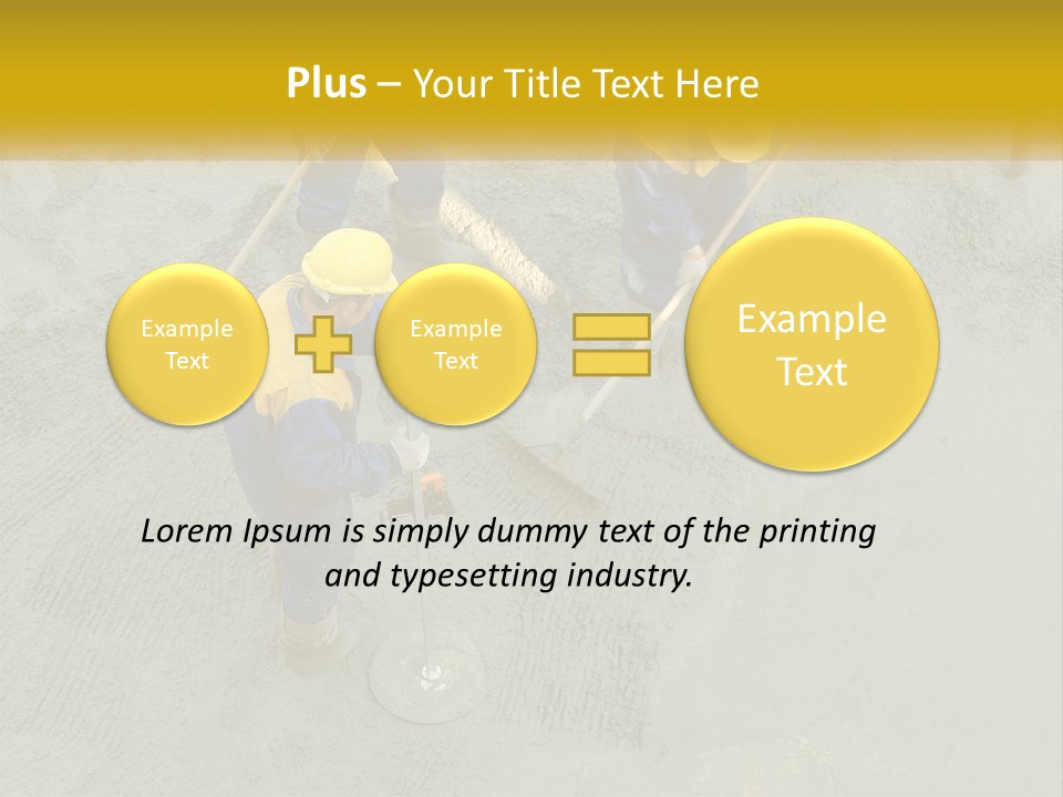 A Group Of Men In Blue And Yellow Work On A Construction Site PowerPoint Template