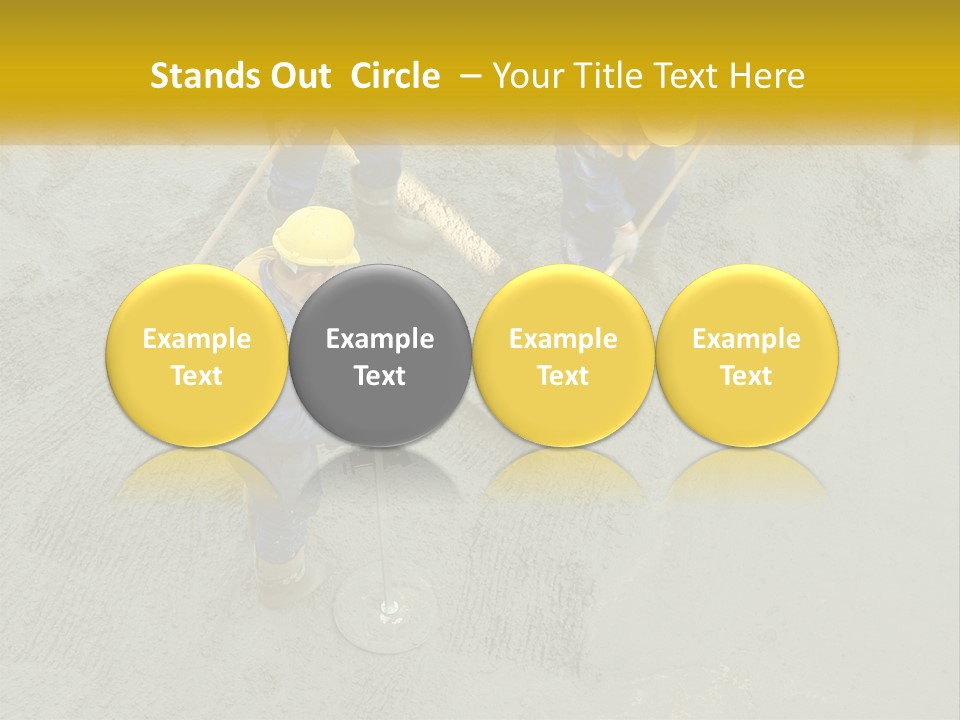 A Group Of Men In Blue And Yellow Work On A Construction Site PowerPoint Template