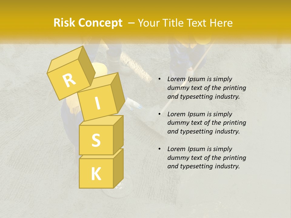 A Group Of Men In Blue And Yellow Work On A Construction Site PowerPoint Template