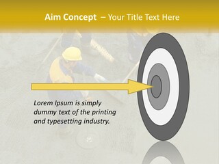 A Group Of Men In Blue And Yellow Work On A Construction Site PowerPoint Template