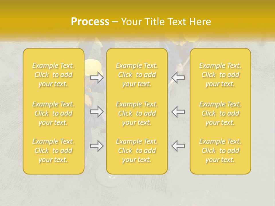 A Group Of Men In Blue And Yellow Work On A Construction Site PowerPoint Template