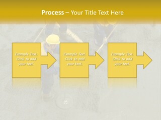 A Group Of Men In Blue And Yellow Work On A Construction Site PowerPoint Template