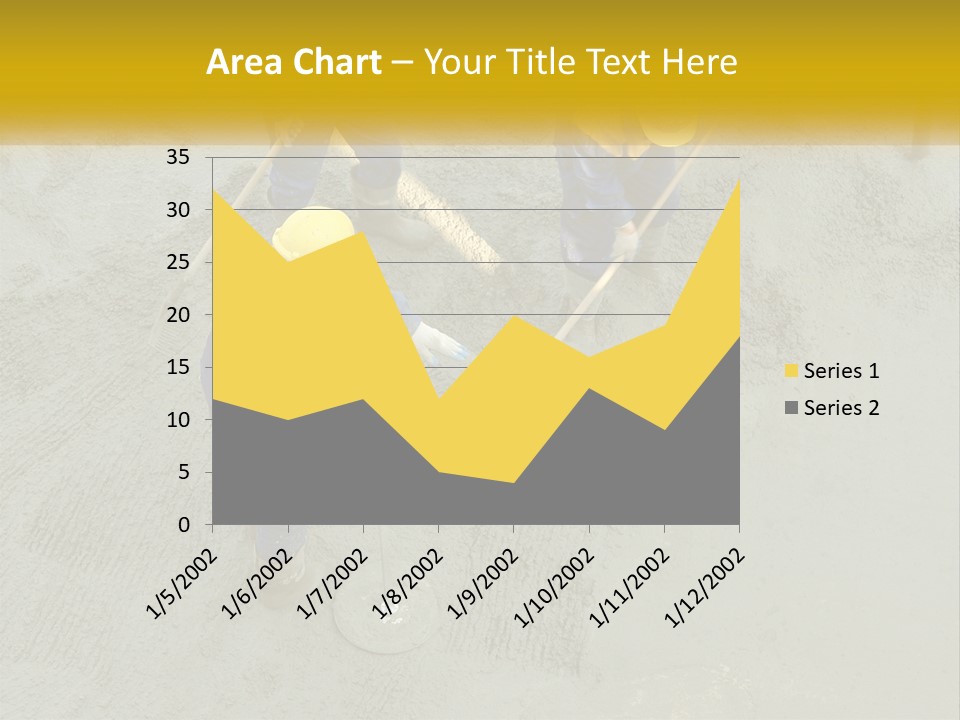 A Group Of Men In Blue And Yellow Work On A Construction Site PowerPoint Template