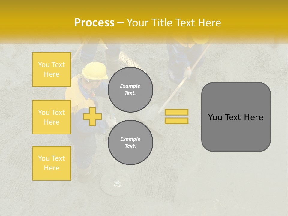A Group Of Men In Blue And Yellow Work On A Construction Site PowerPoint Template
