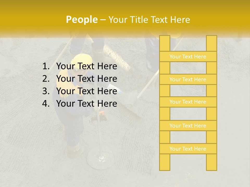 A Group Of Men In Blue And Yellow Work On A Construction Site PowerPoint Template