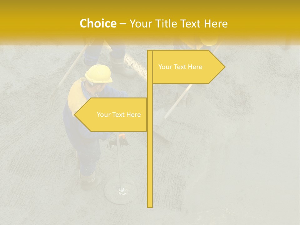 A Group Of Men In Blue And Yellow Work On A Construction Site PowerPoint Template