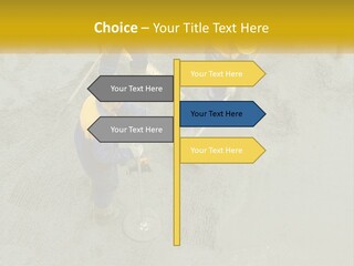 A Group Of Men In Blue And Yellow Work On A Construction Site PowerPoint Template