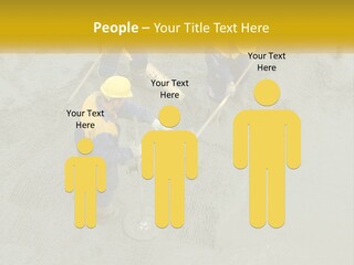 A Group Of Men In Blue And Yellow Work On A Construction Site PowerPoint Template