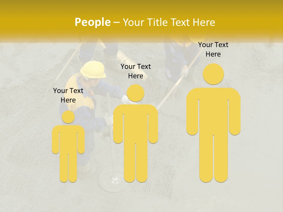 A Group Of Men In Blue And Yellow Work On A Construction Site PowerPoint Template