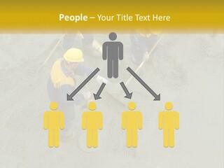 A Group Of Men In Blue And Yellow Work On A Construction Site PowerPoint Template