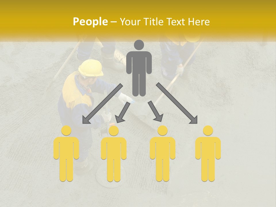 A Group Of Men In Blue And Yellow Work On A Construction Site PowerPoint Template