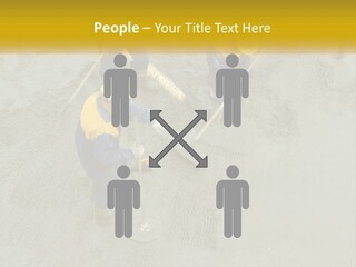 A Group Of Men In Blue And Yellow Work On A Construction Site PowerPoint Template