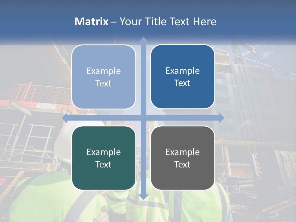 A Group Of Construction Workers Standing In Front Of A Building PowerPoint Template