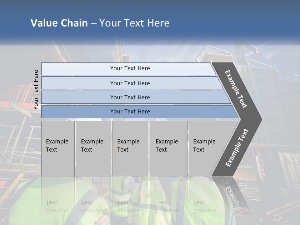 A Group Of Construction Workers Standing In Front Of A Building PowerPoint Template