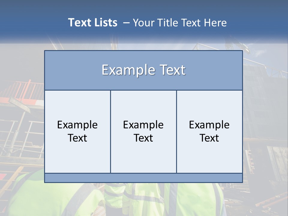 A Group Of Construction Workers Standing In Front Of A Building PowerPoint Template