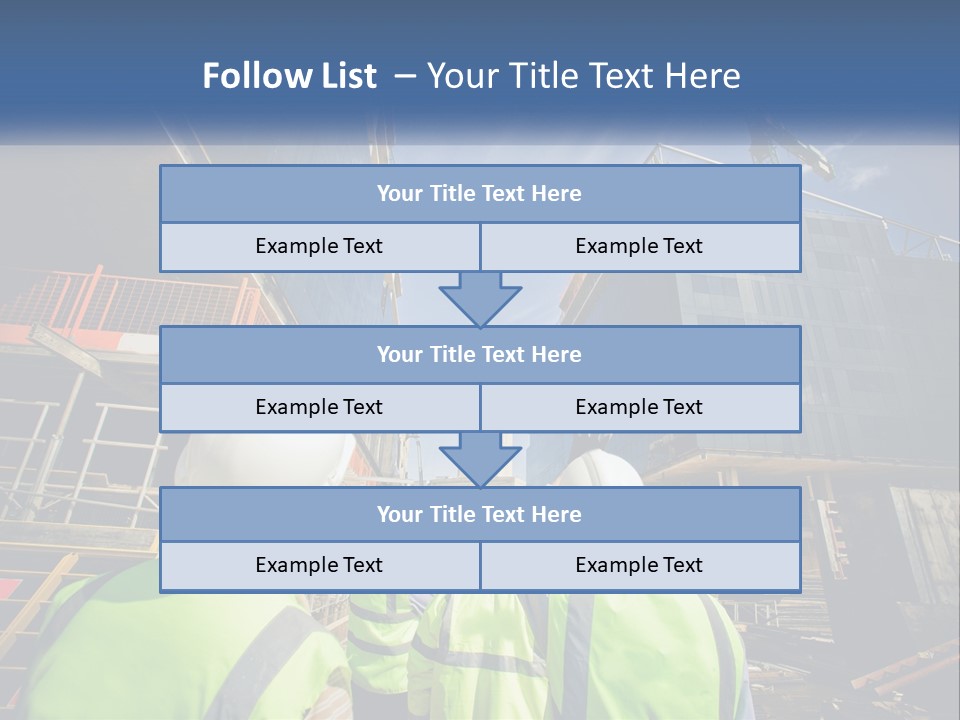 A Group Of Construction Workers Standing In Front Of A Building PowerPoint Template