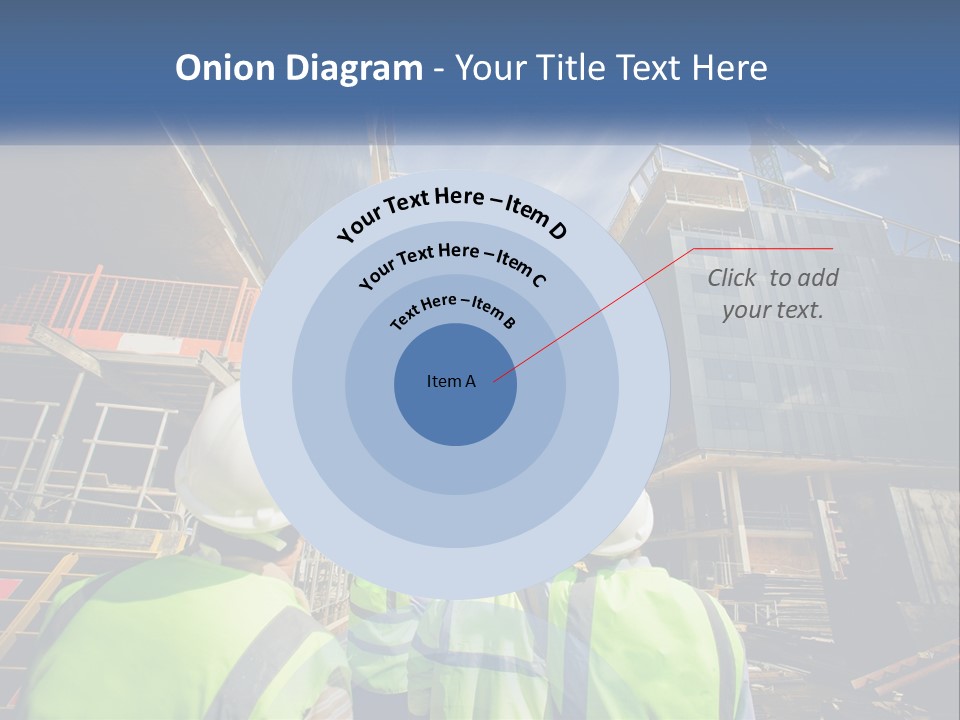 A Group Of Construction Workers Standing In Front Of A Building PowerPoint Template