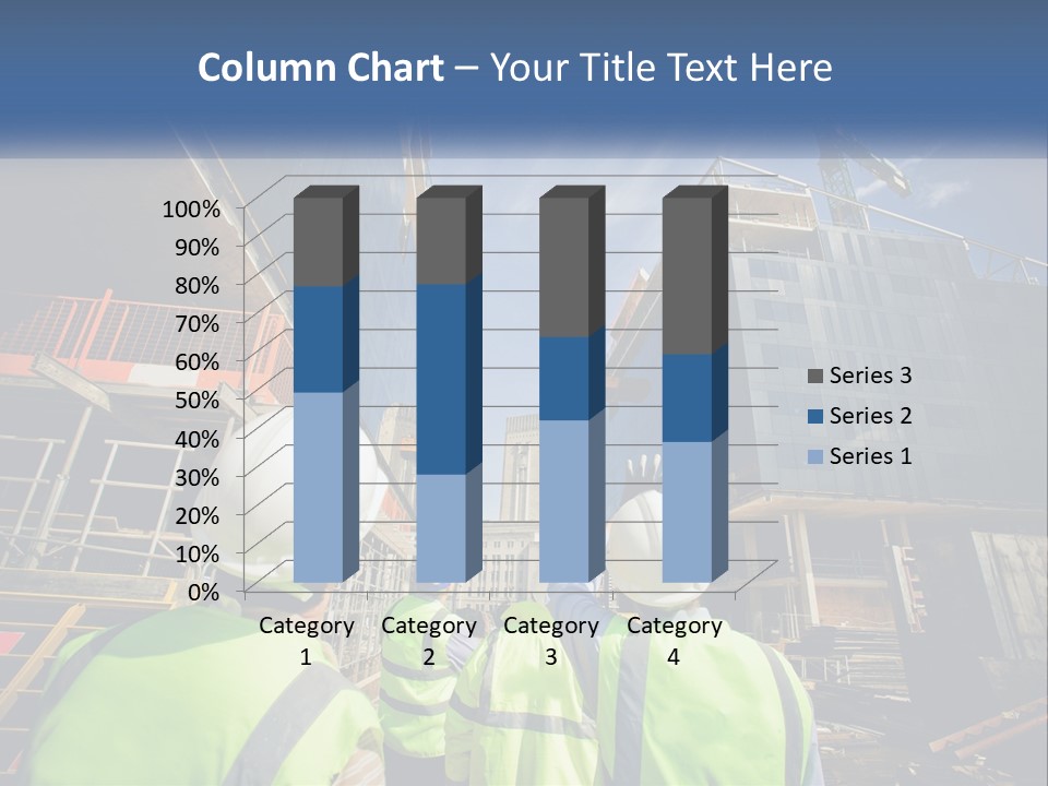A Group Of Construction Workers Standing In Front Of A Building PowerPoint Template