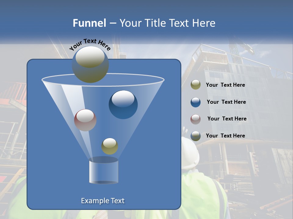 A Group Of Construction Workers Standing In Front Of A Building PowerPoint Template