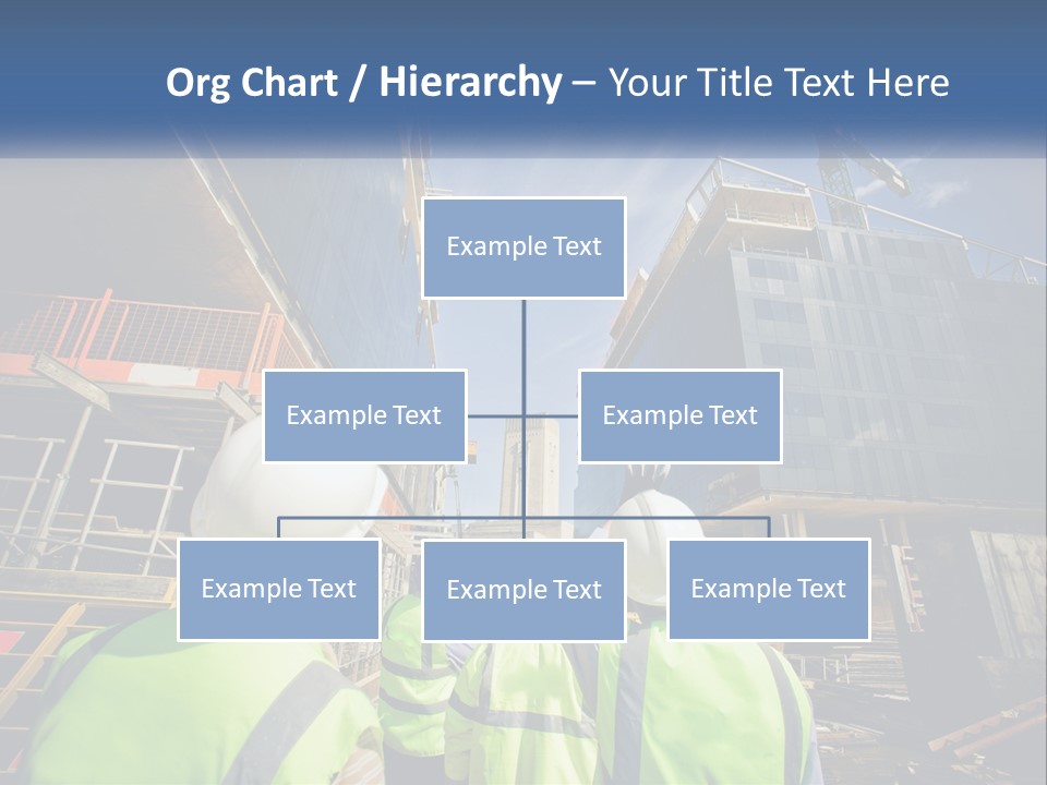 A Group Of Construction Workers Standing In Front Of A Building PowerPoint Template