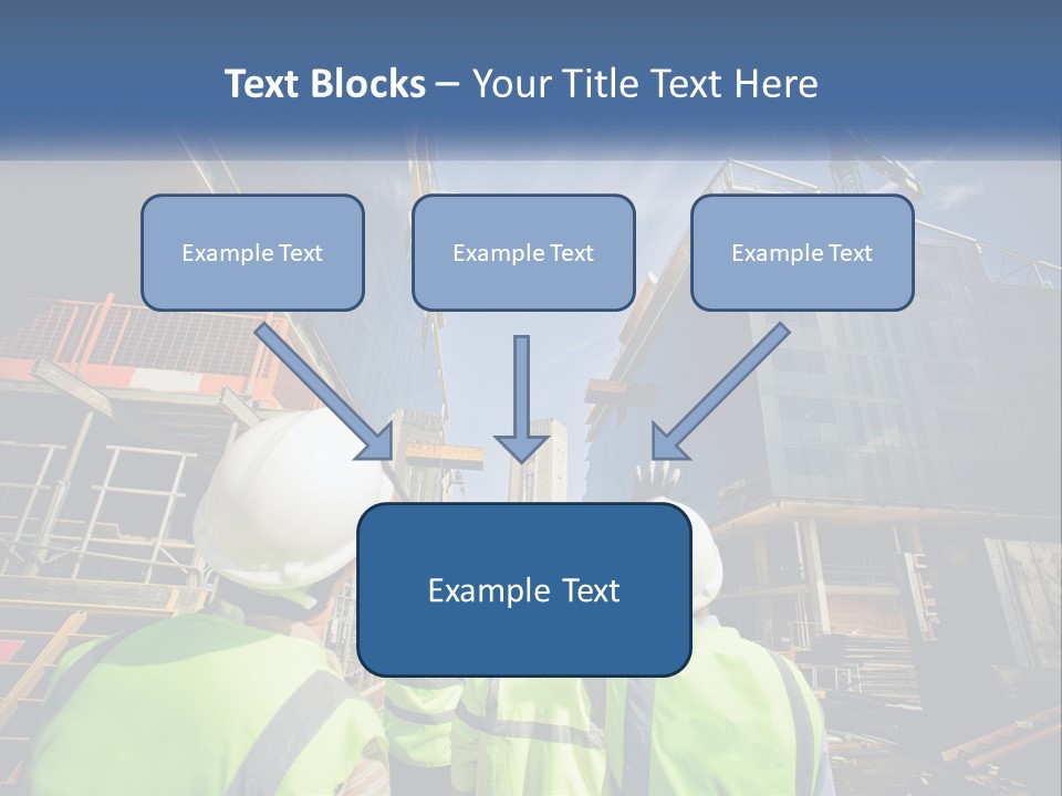 A Group Of Construction Workers Standing In Front Of A Building PowerPoint Template