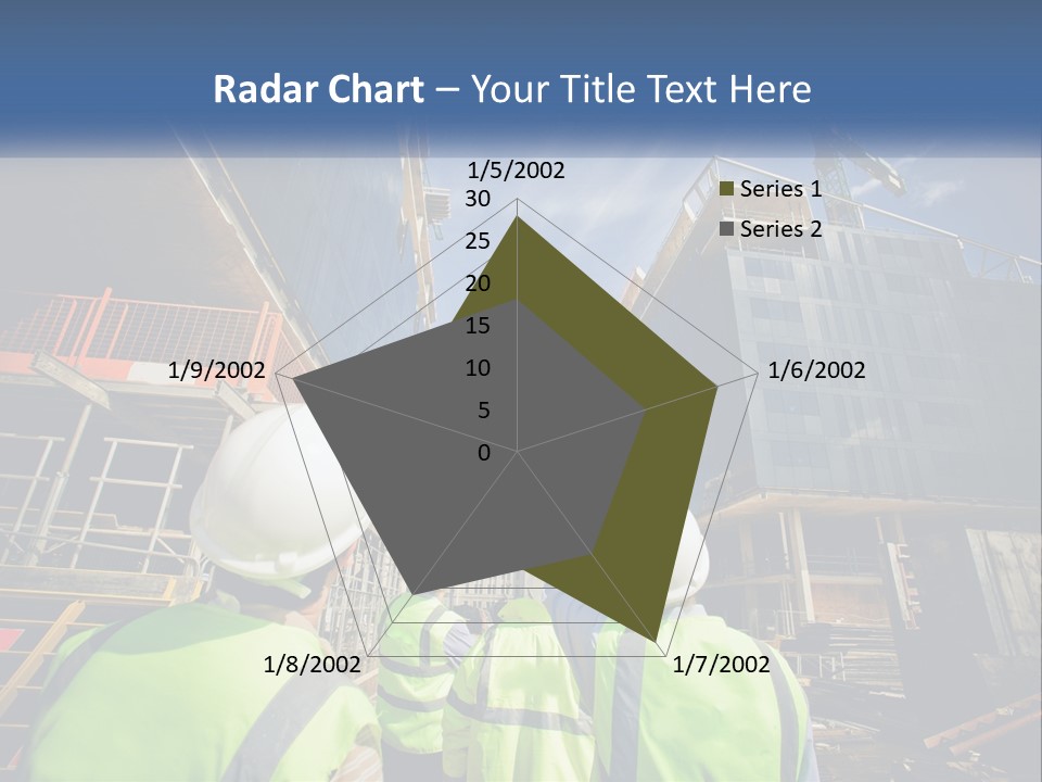 A Group Of Construction Workers Standing In Front Of A Building PowerPoint Template