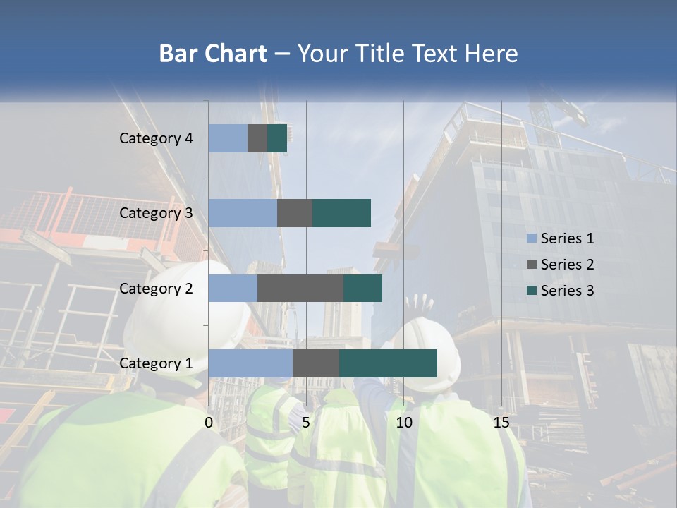 A Group Of Construction Workers Standing In Front Of A Building PowerPoint Template