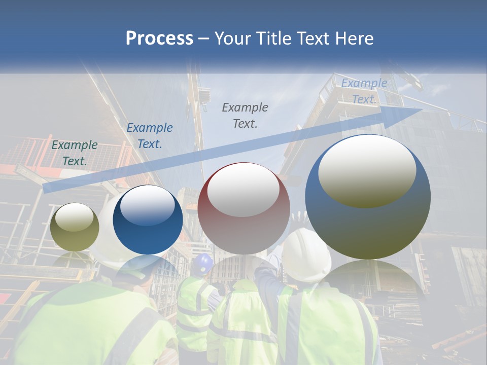 A Group Of Construction Workers Standing In Front Of A Building PowerPoint Template
