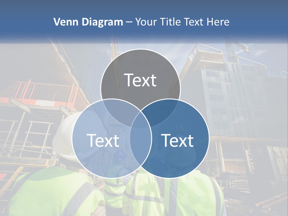A Group Of Construction Workers Standing In Front Of A Building PowerPoint Template