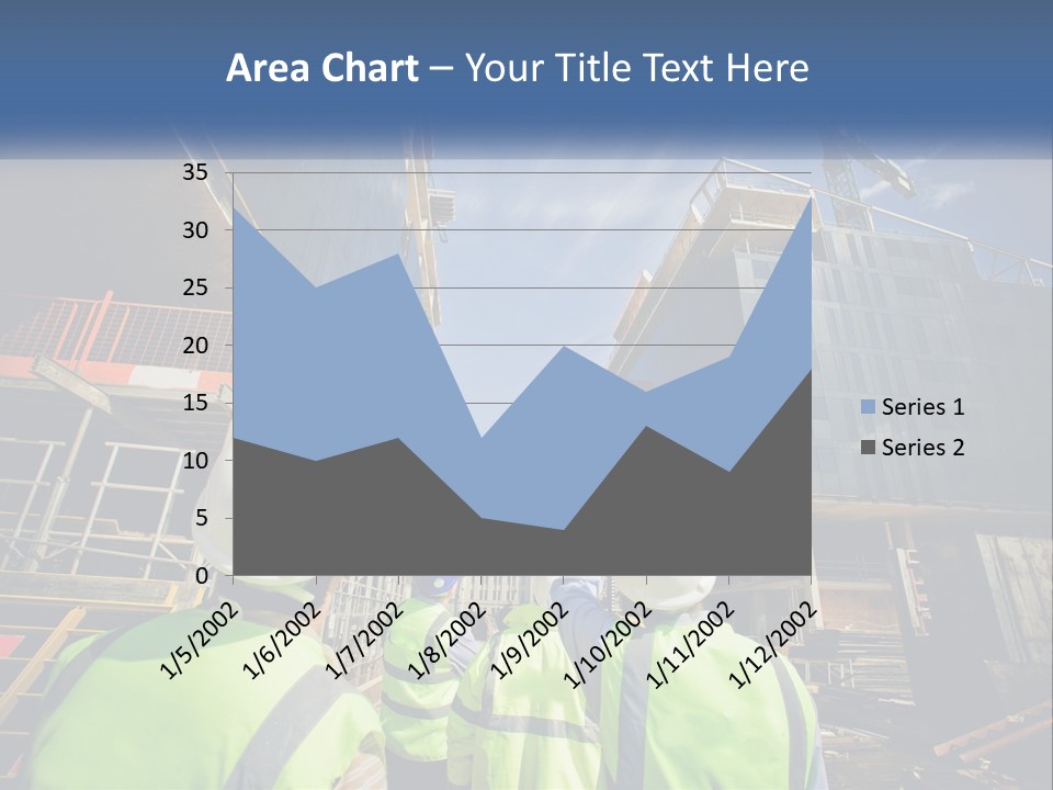 A Group Of Construction Workers Standing In Front Of A Building PowerPoint Template
