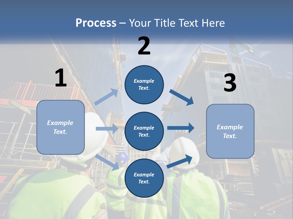 A Group Of Construction Workers Standing In Front Of A Building PowerPoint Template