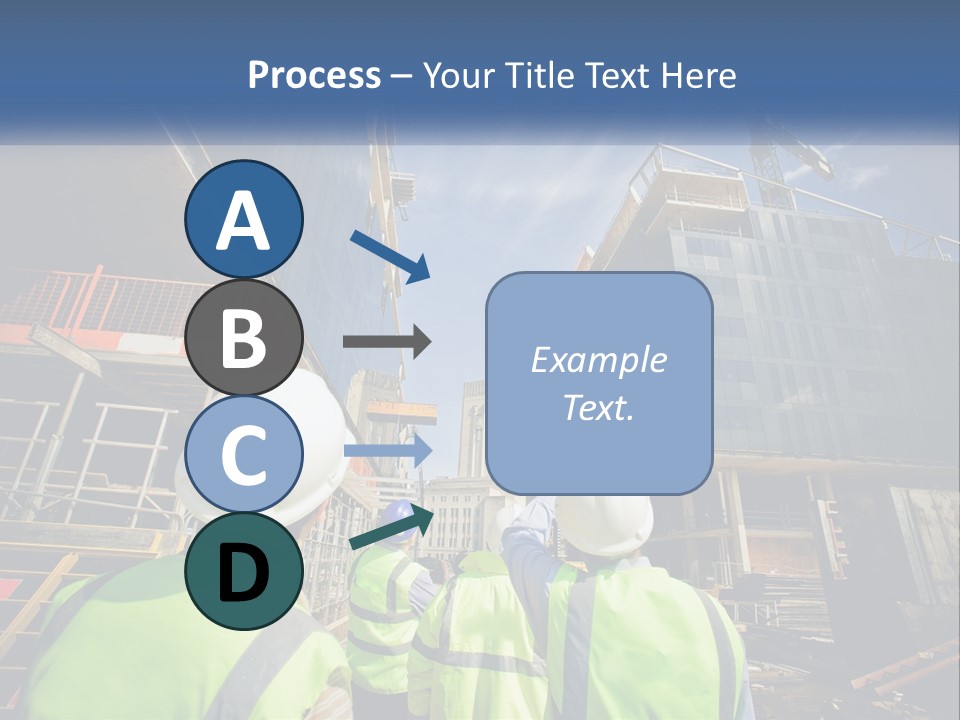 A Group Of Construction Workers Standing In Front Of A Building PowerPoint Template