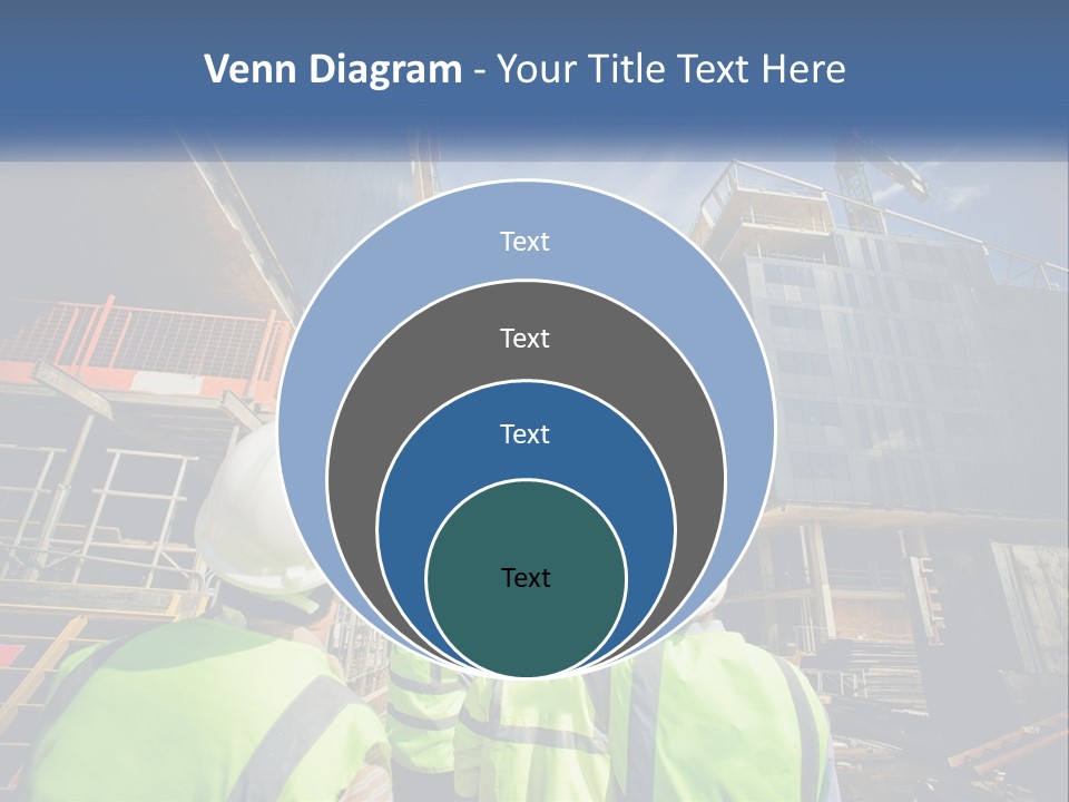 A Group Of Construction Workers Standing In Front Of A Building PowerPoint Template