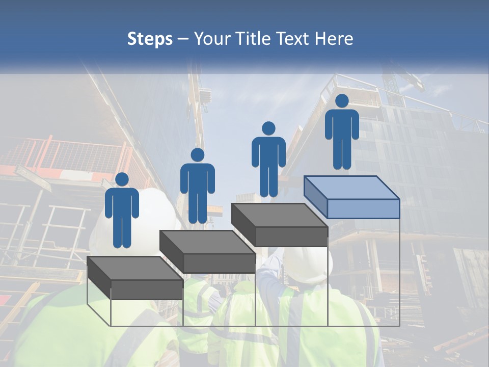 A Group Of Construction Workers Standing In Front Of A Building PowerPoint Template