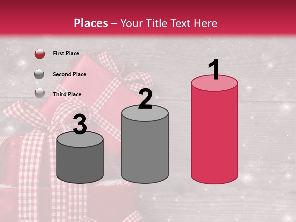 A Red Present Box Sitting On Top Of A Pile Of Snow PowerPoint Template