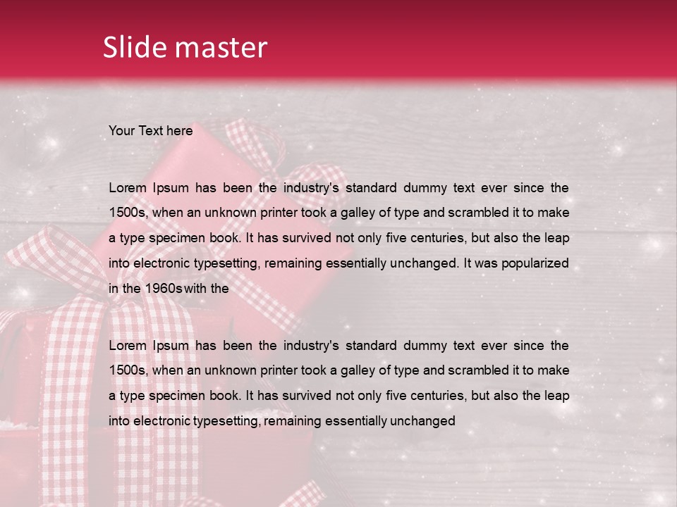 A Red Present Box Sitting On Top Of A Pile Of Snow PowerPoint Template