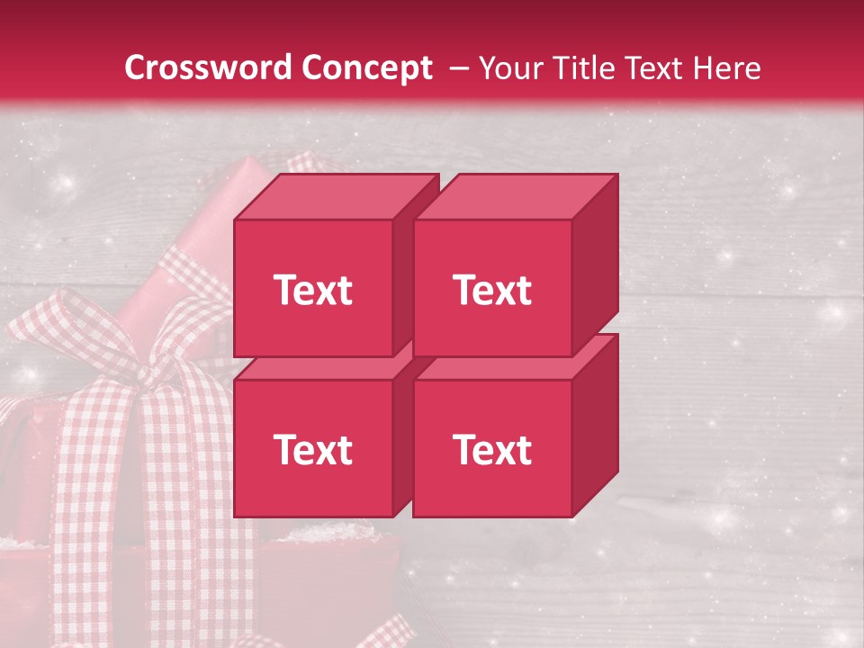 A Red Present Box Sitting On Top Of A Pile Of Snow PowerPoint Template