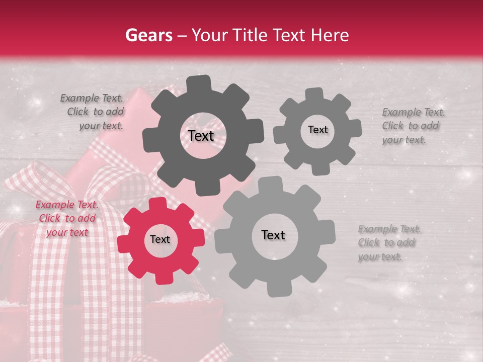 A Red Present Box Sitting On Top Of A Pile Of Snow PowerPoint Template