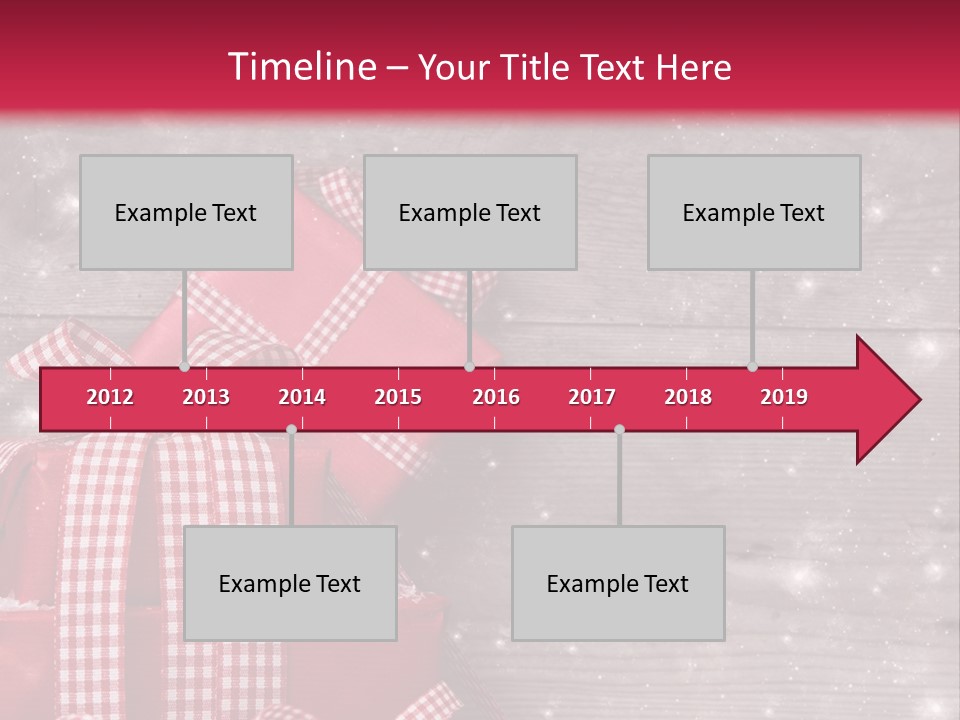 A Red Present Box Sitting On Top Of A Pile Of Snow PowerPoint Template