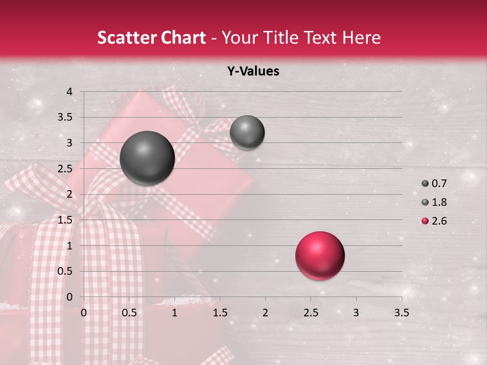 A Red Present Box Sitting On Top Of A Pile Of Snow PowerPoint Template